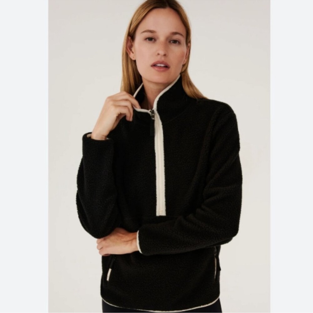 Splits59 Libby Sherpa Half Zip Pullover Fleece Navy/Cream Size Medium